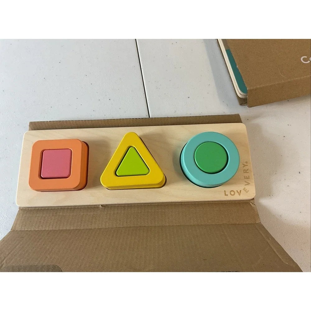 NEW Lot of 2 ‎ Lovevery wooden Learning Toys Play Garden Geo Shapes puzzles